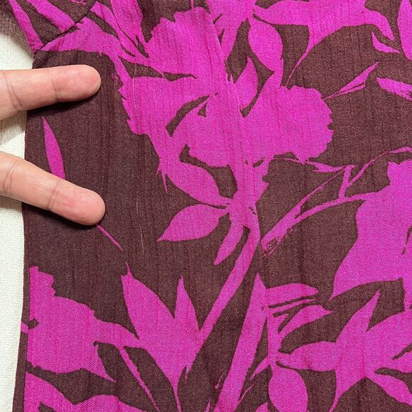 Soft Surroundings Blouse Women Small Fuchsia Pink Tropical Oceo Gauze Top - Picture 2 of 11